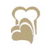 Icon of a piece of bread and heart overlapping